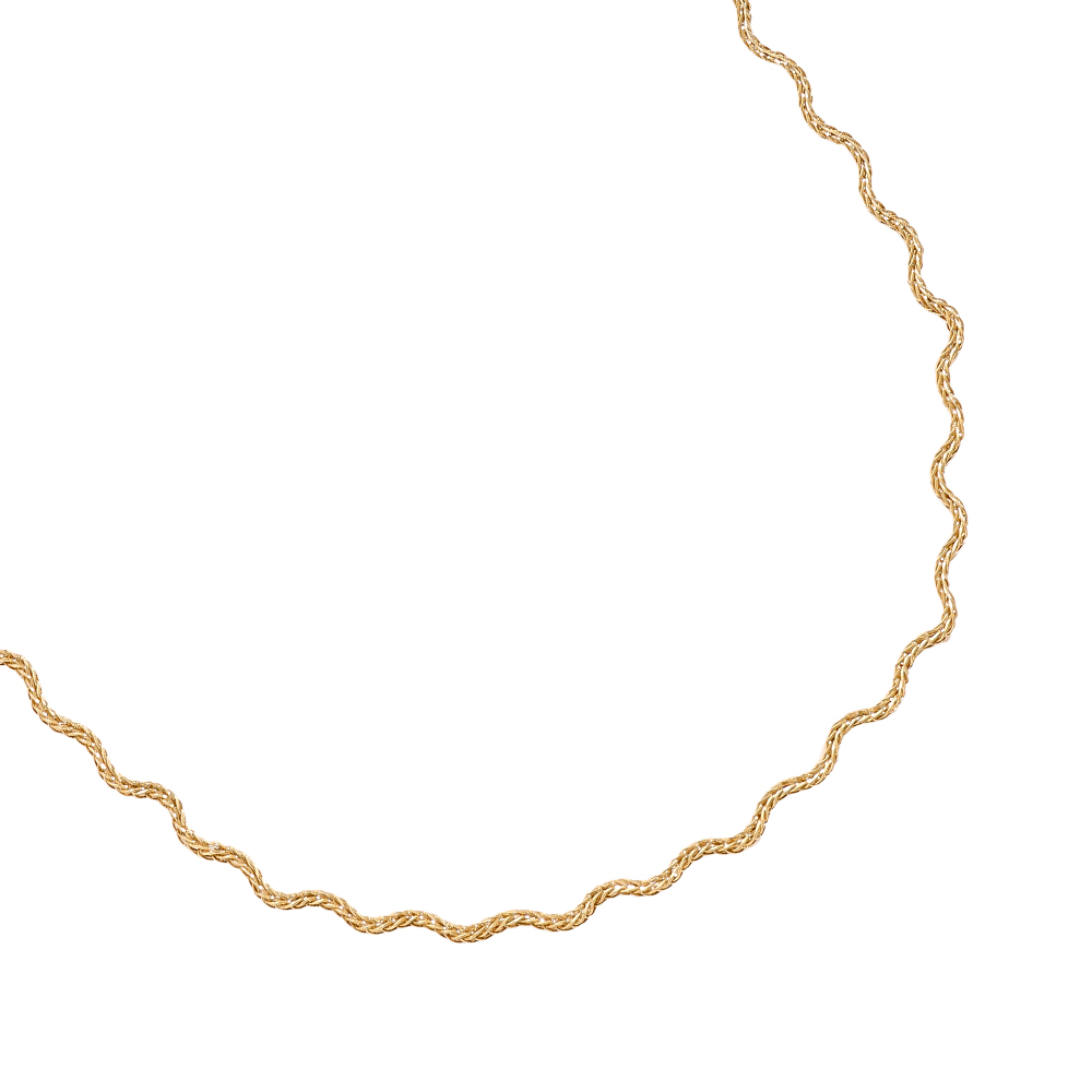 38cm Nice Wave Chain Edelstahl Halskette 