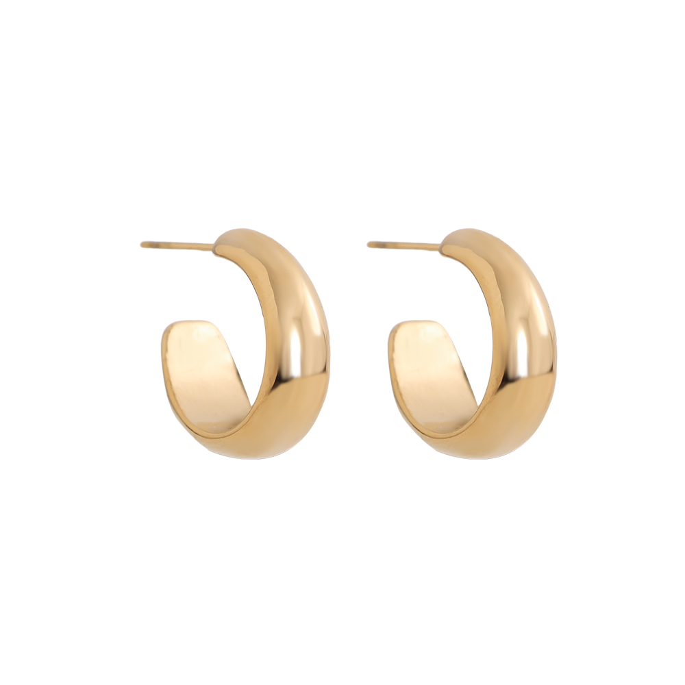 Edelstahl Ohrringe 2cm Simple Half Hoop