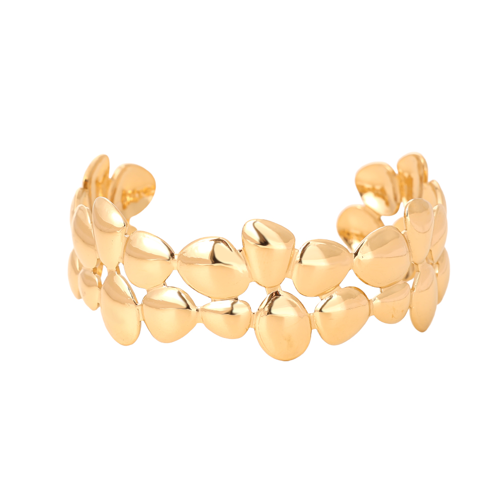 Verstellbarer viele unregelmäßige Kreise Edelstahl Armreif       