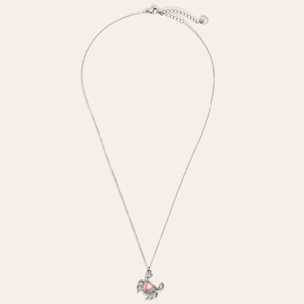 43cm Crab And Diamond Edelstahl Halskette     