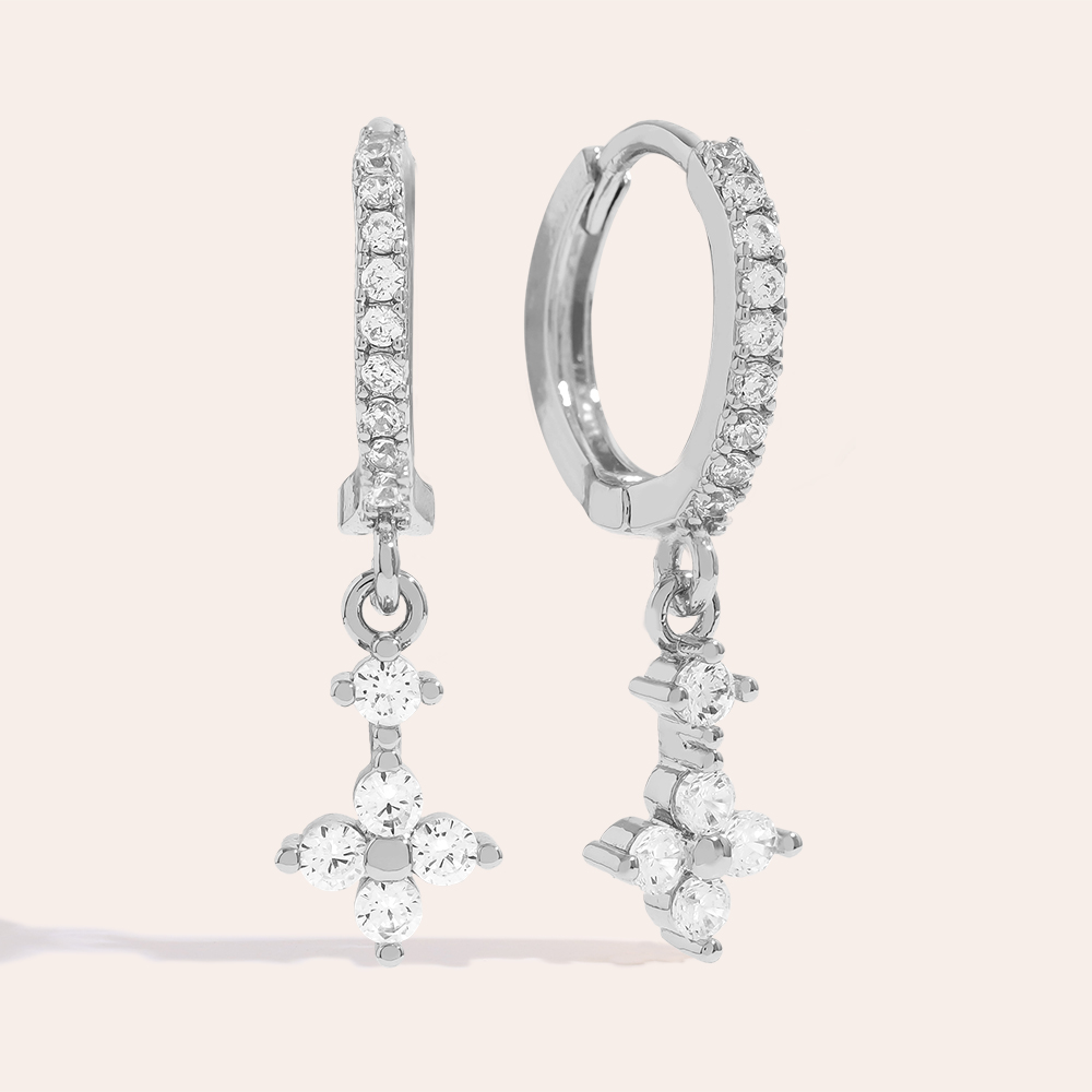 25mm Diamond Flower Caltrop Vergoldete Ohrringe    
