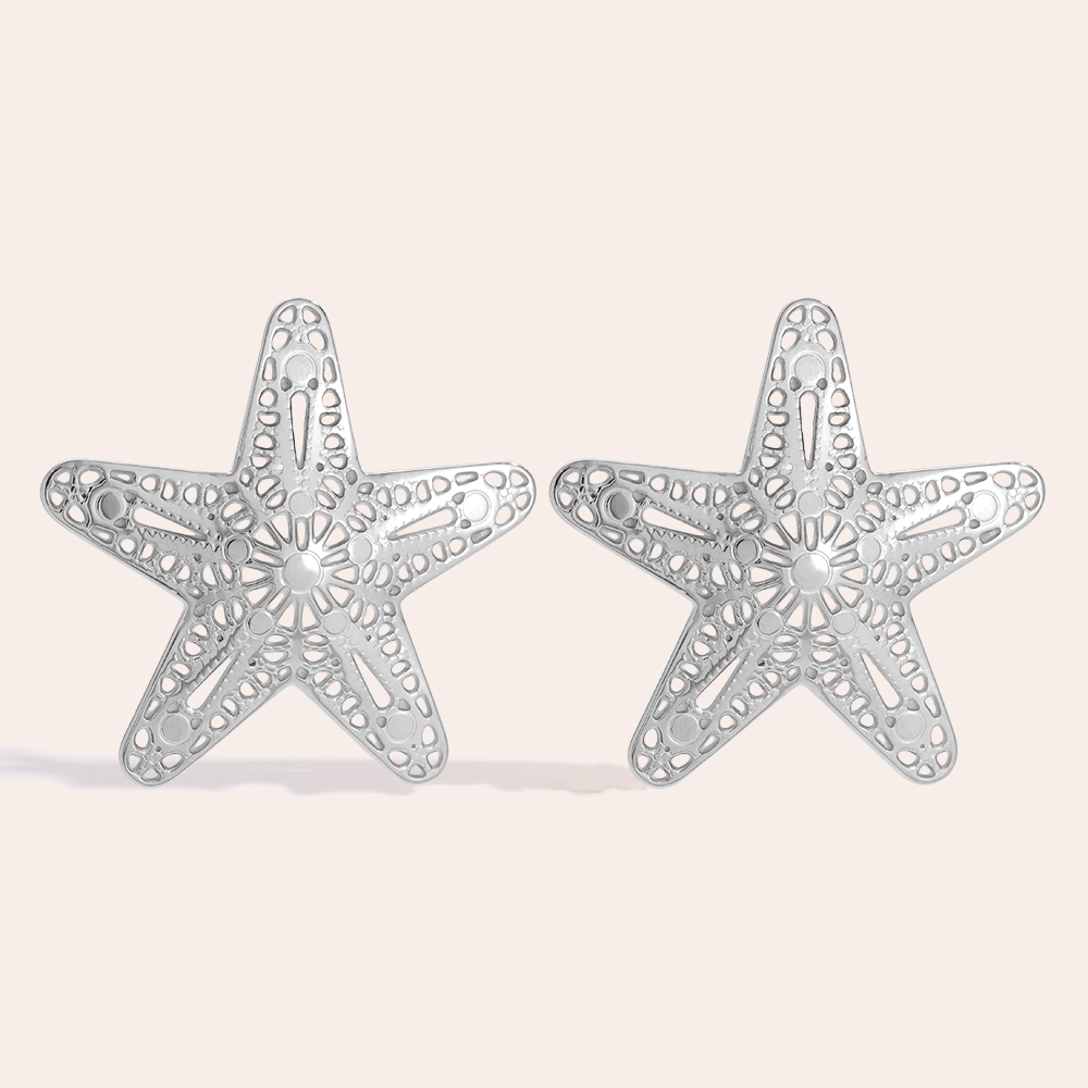 45mm Nice Sea Star Edelstahl Ohrringe  