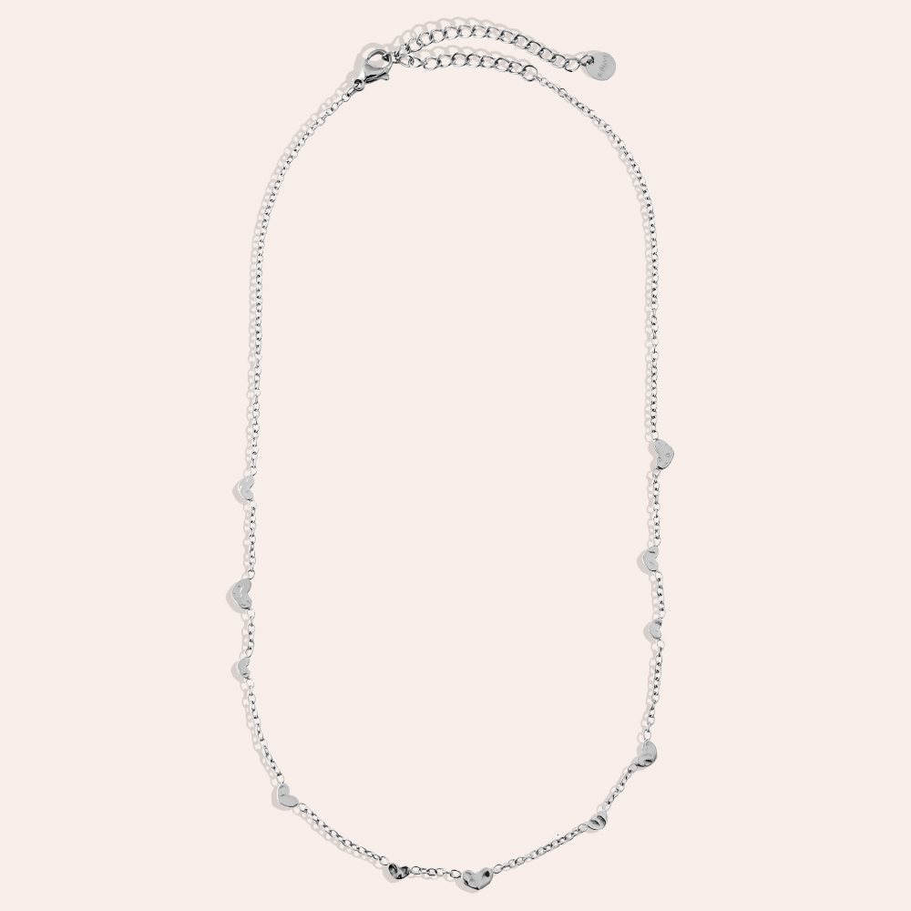 39cm Mini Hearts Chain Edelstahl Halskette   