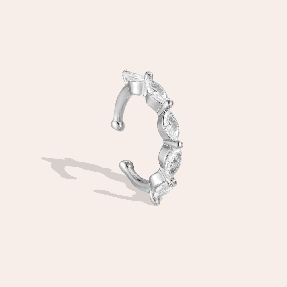 Vergoldete Ear-cuffs 16mm Zirkonia Punkte