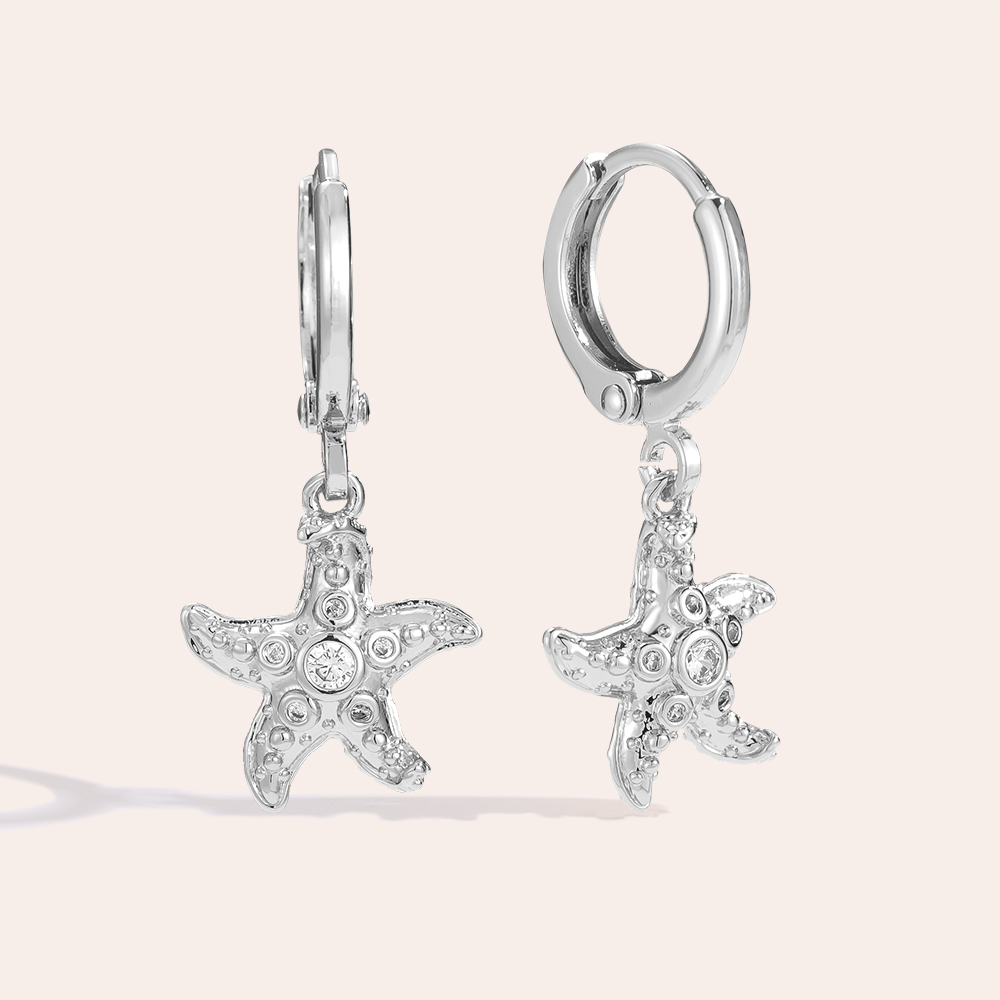 26mm Cute Star Diamond Vergoldete Ohrringe