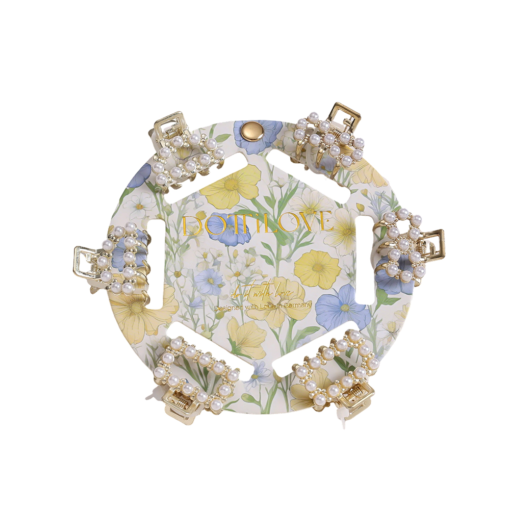 2.5cm 6 Stk. Kleine Perlen Haarklammer Set