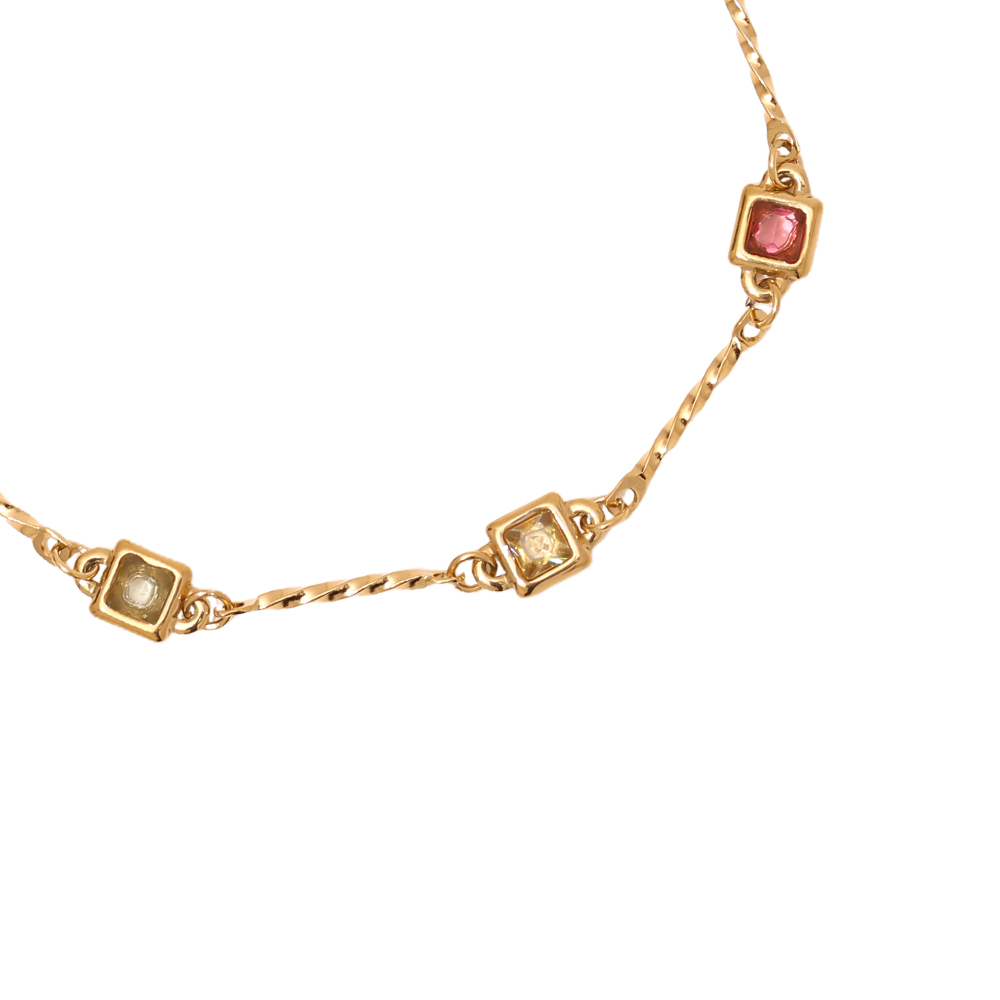 16.5cm Quadrat Zirkonia Stein Edelstahl Armband 