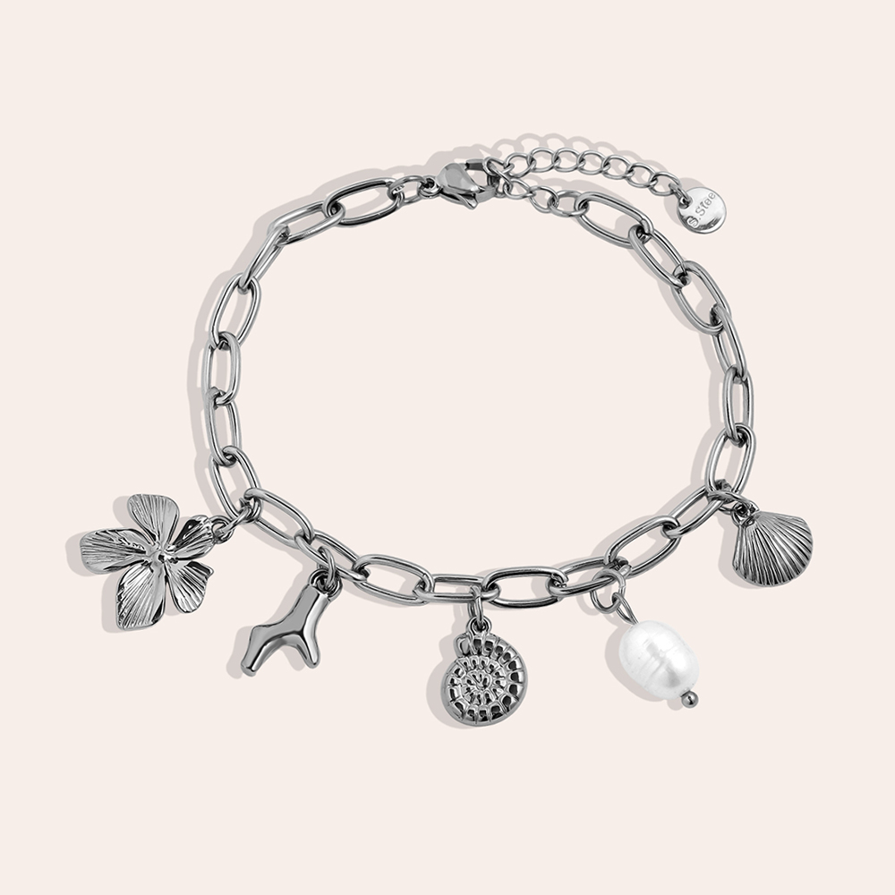 17cm Pearl Shell Edelstahl Armkette