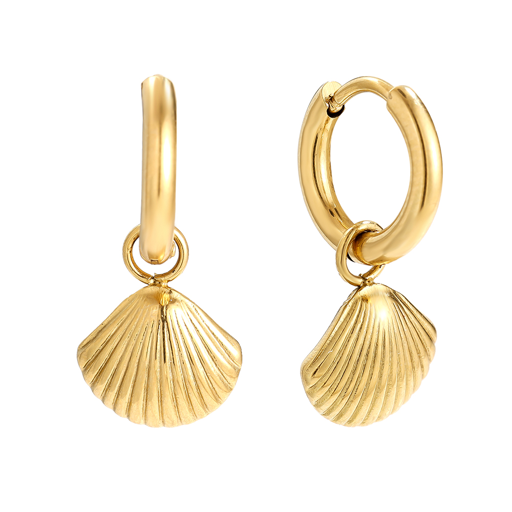 2cm Cute Shells stainless steel earrings