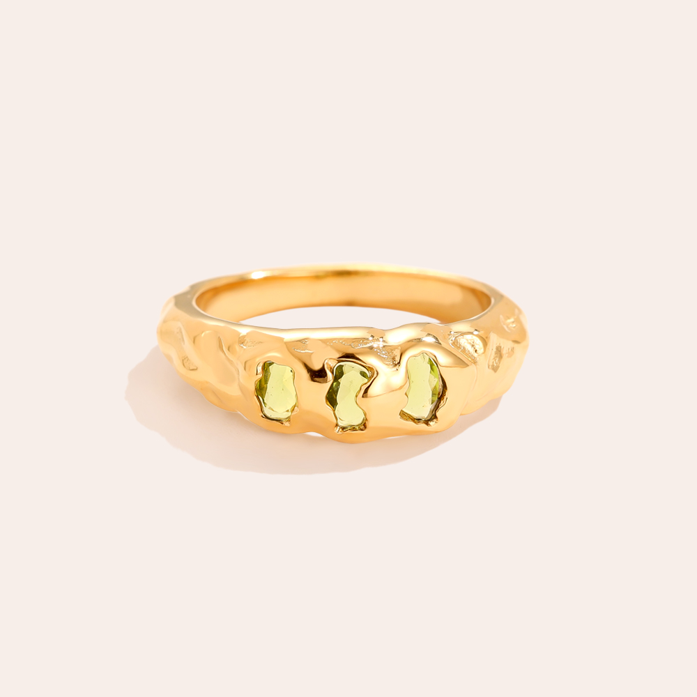 Three Diamonds Edelstahl Ring        