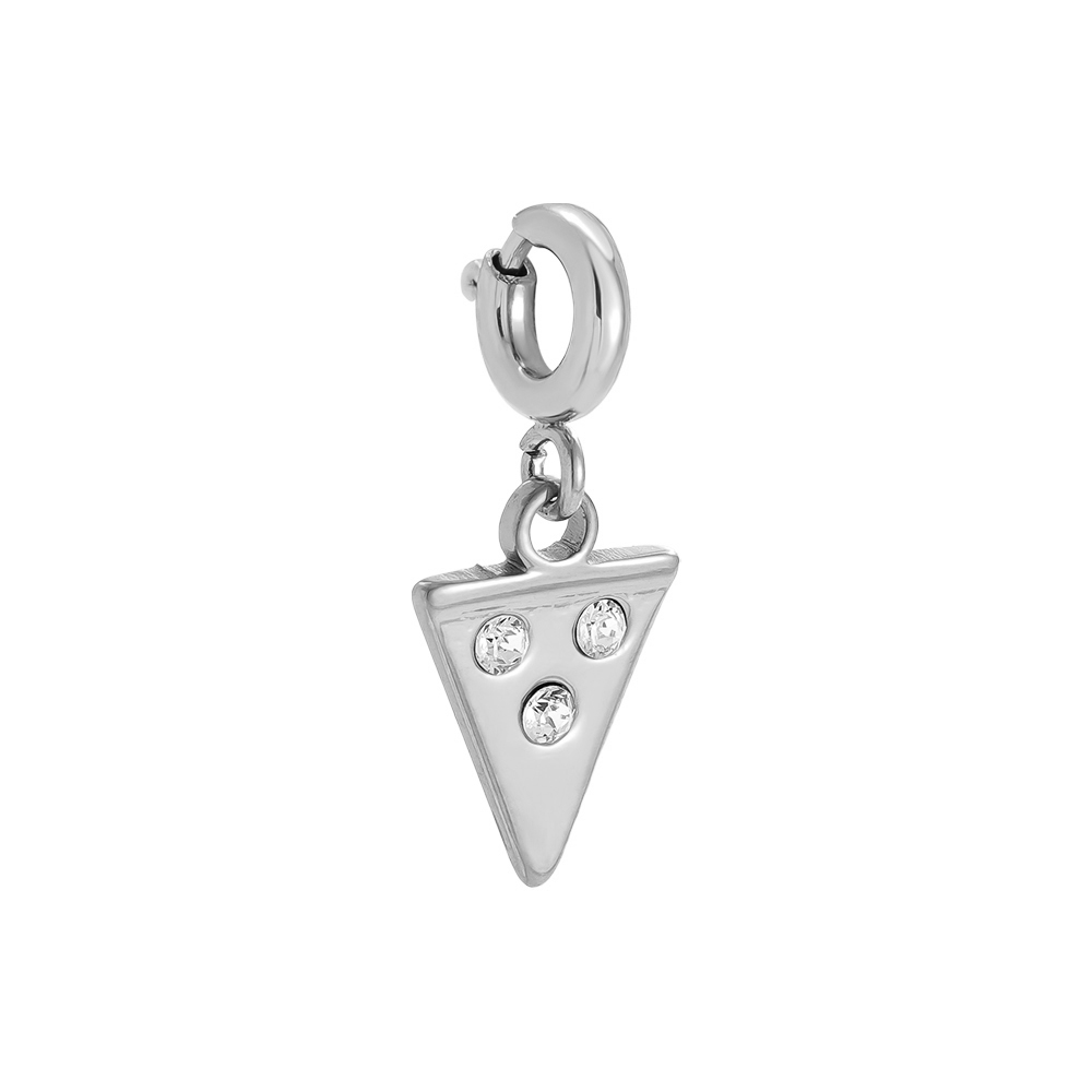 10mm Spring Clasp Diamond Pizza Edelstahl Pendant 10mm Spring Clasp Diamond Pizza Edelstahl Pendant