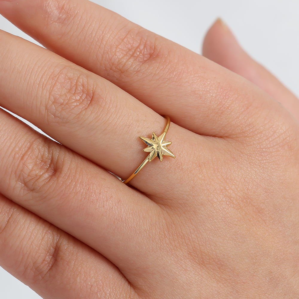 Sharp Star Edelstahl Ring     