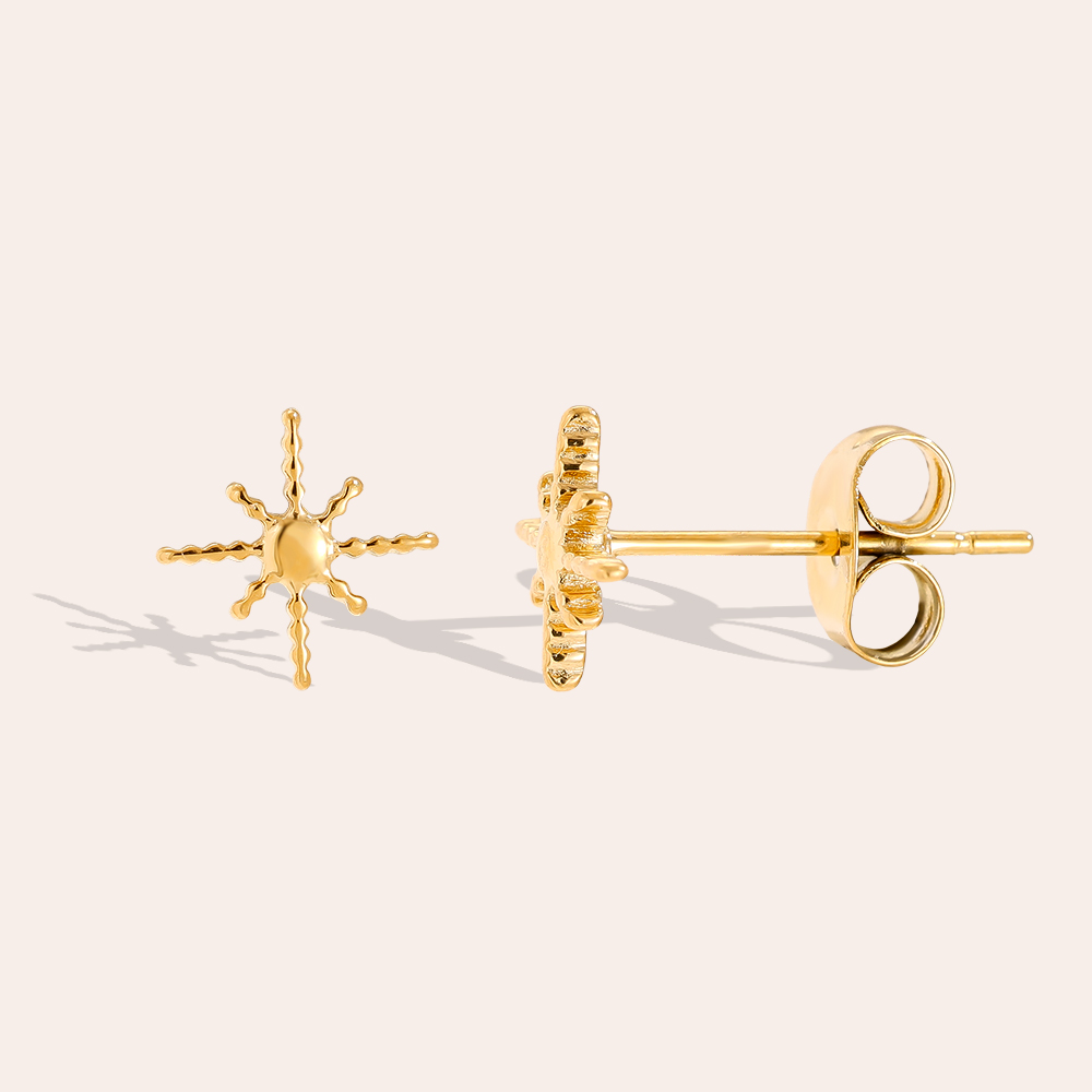 8mm Sharp Star Edelstahl Ohrringe       