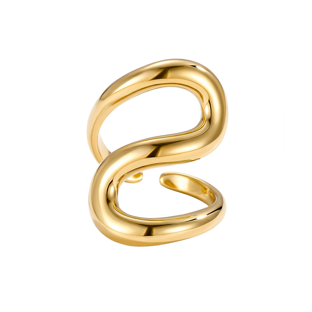 Edelstahl Ring Verstellbarer S-förmig