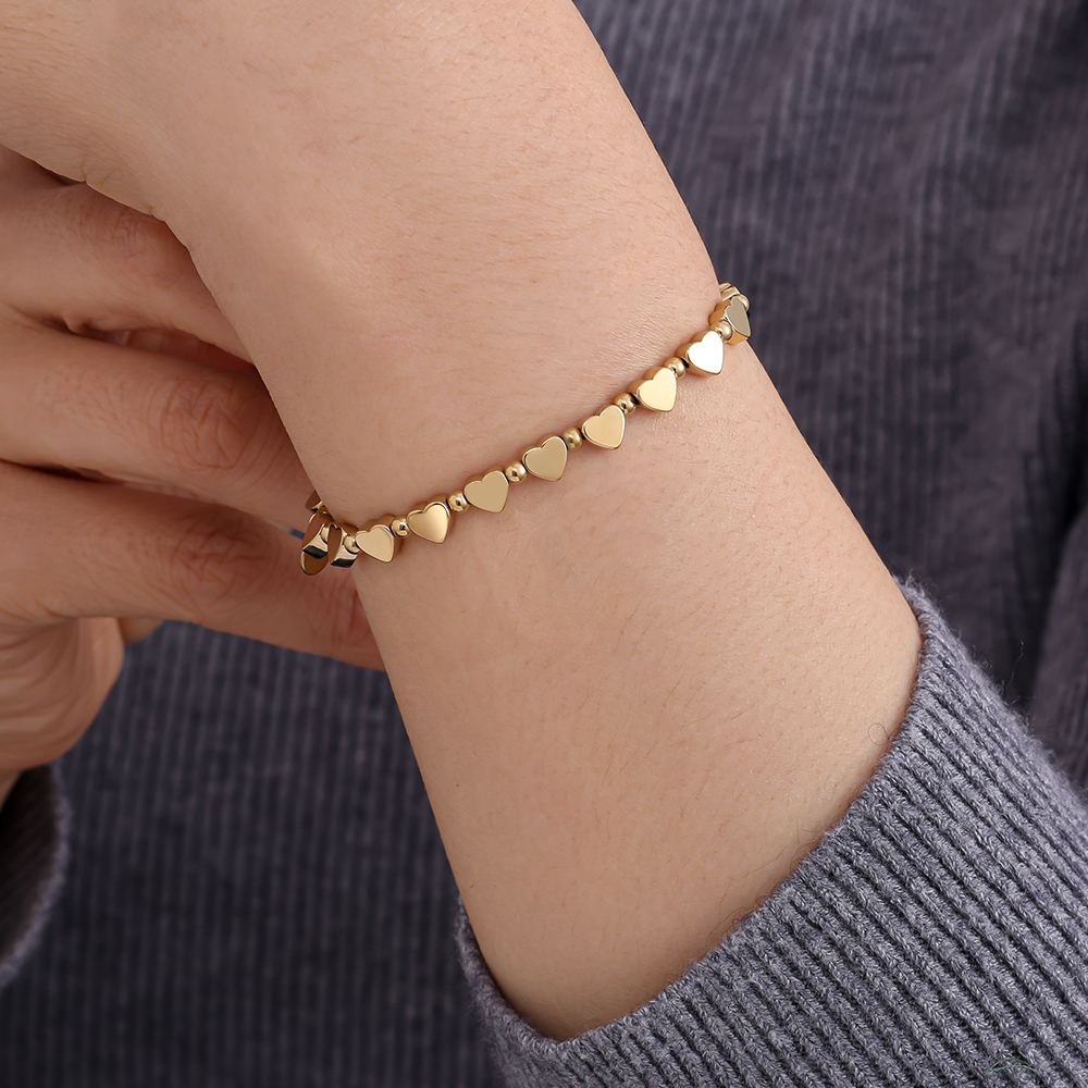 Elastic Heart Chain Edelstahl Armkette     