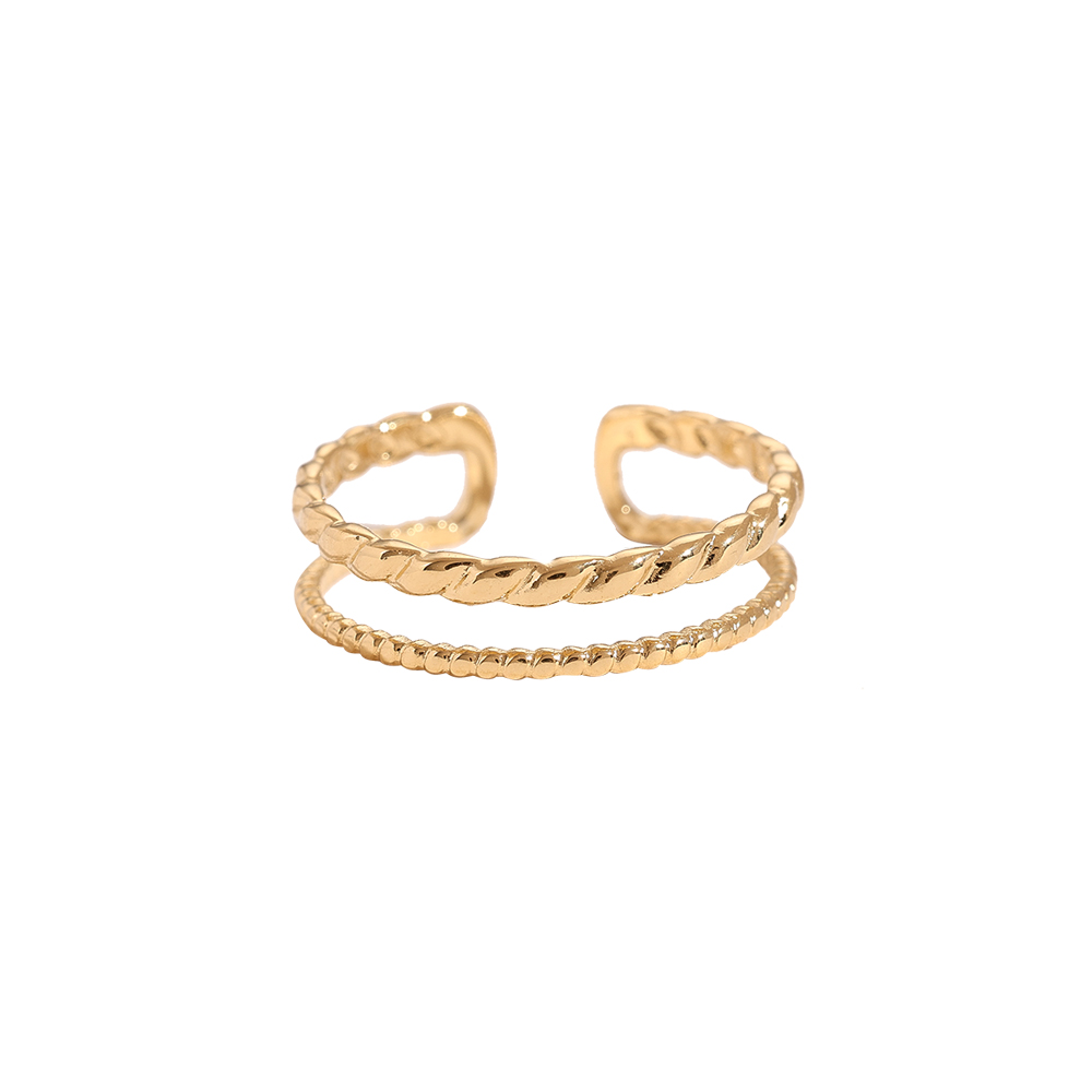 Two Thin Layer Twisted Edelstahl Ring   
