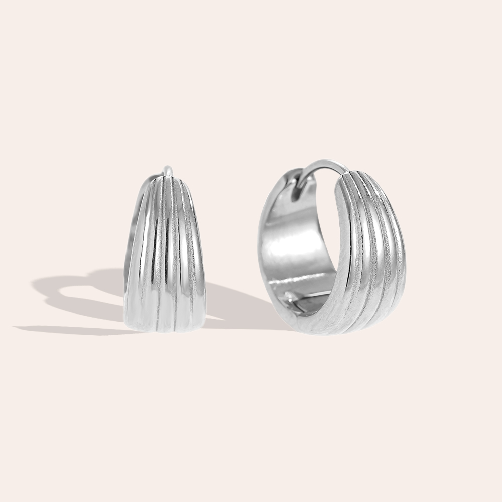 1.5cm Nice Line Hoop Edelstahl Ohrringe    