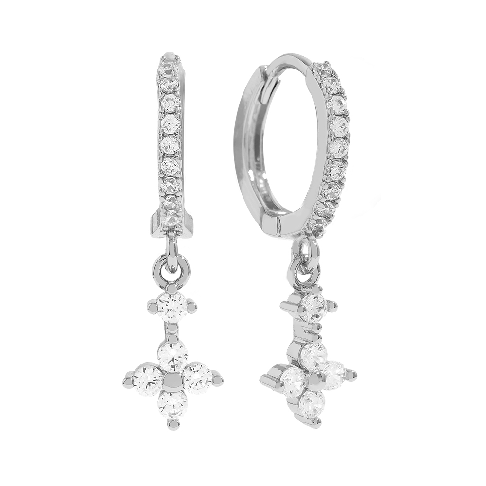 25mm Diamond Flower Caltrop Vergoldete Ohrringe    