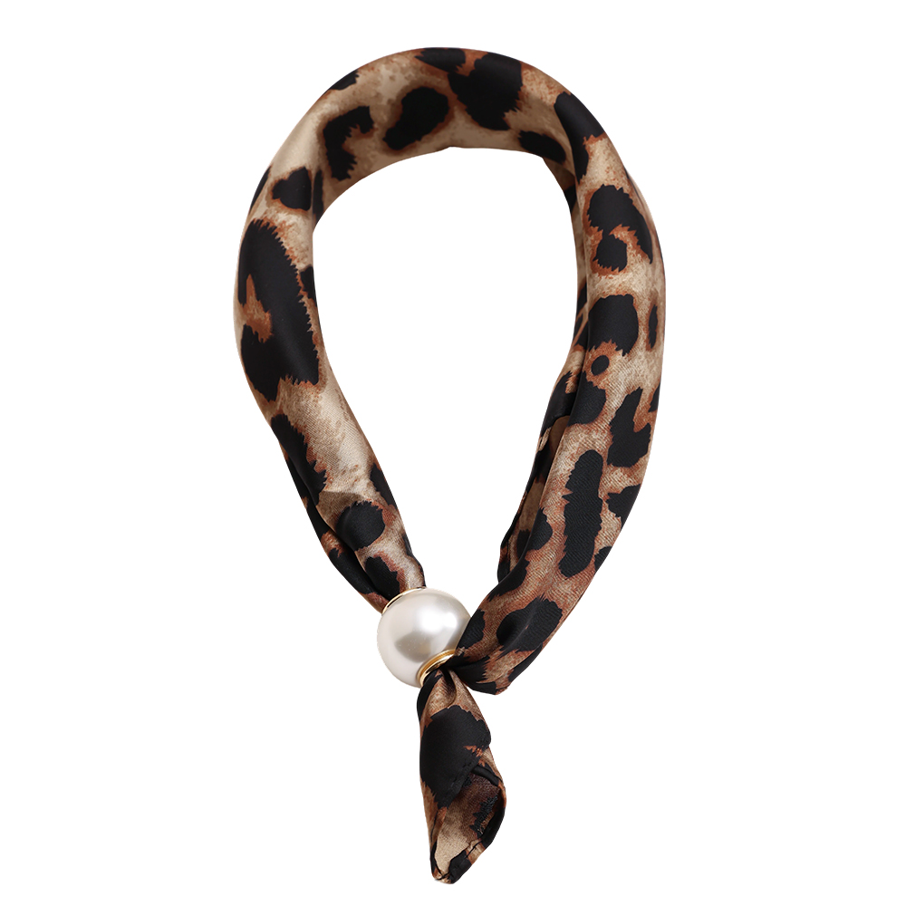 43cm Braun Leopardenmuster Perlen Schal 