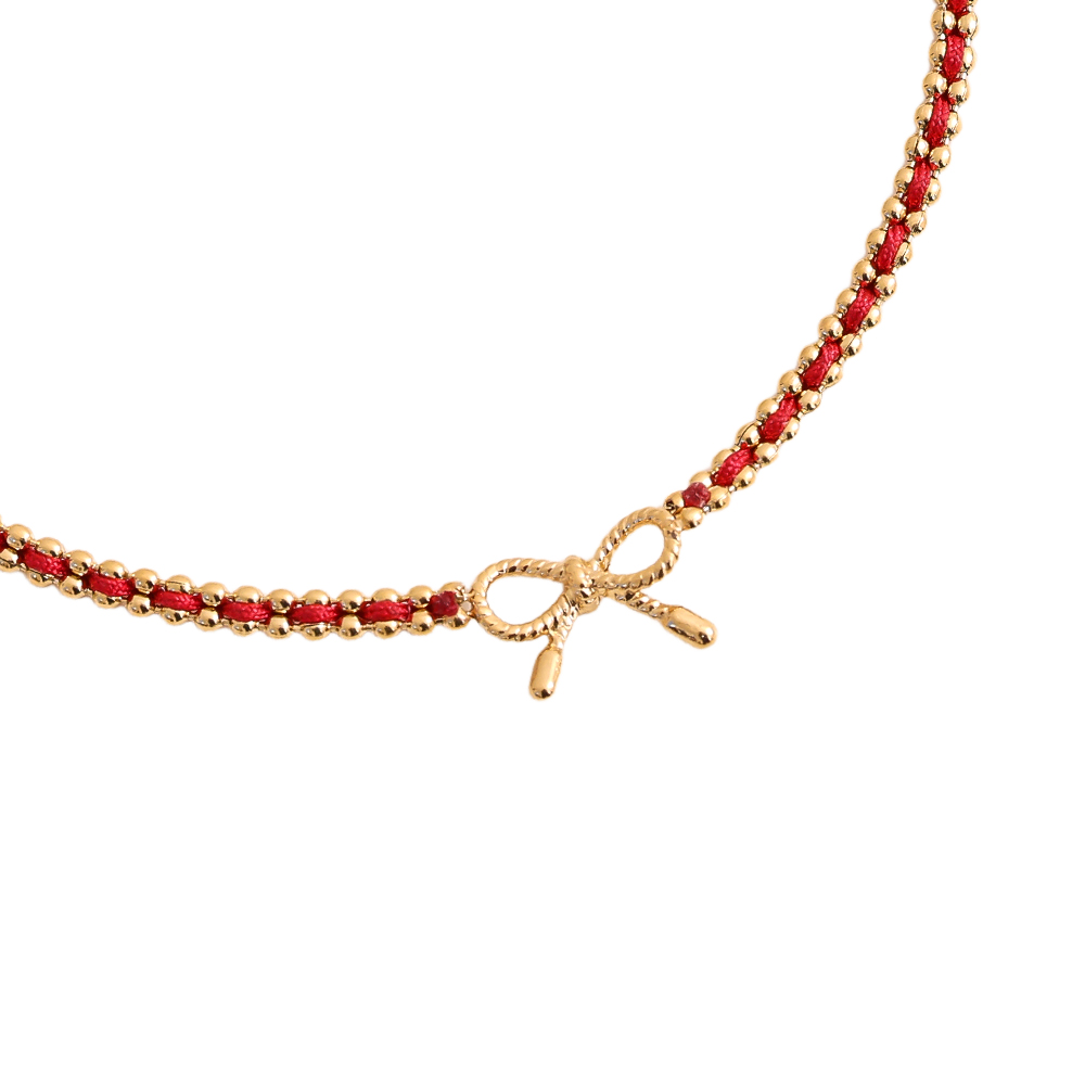 17cm Schleife ist an der roten Schnur Edelstahl Armband       