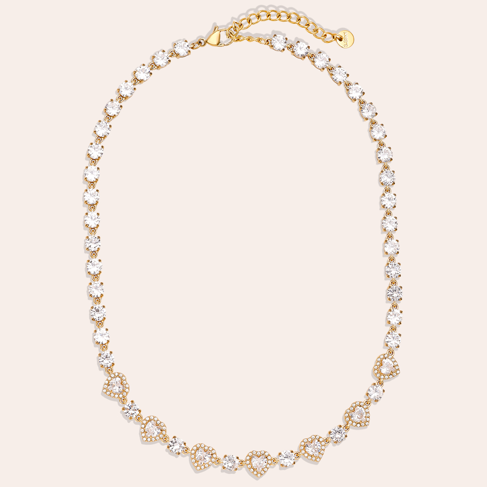 Edelstahl Halskette 38cm Perfect Sparkling Diamond