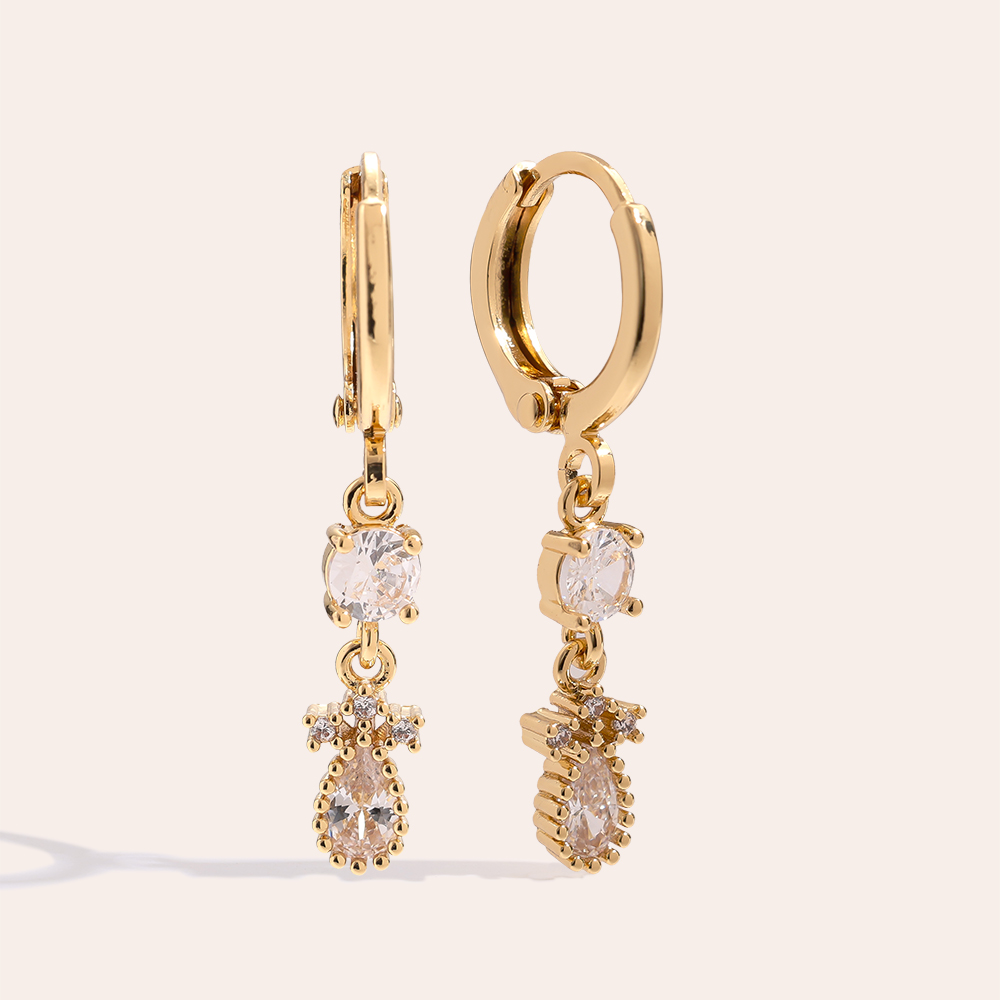 3cm Bright Diamonds Vergoldete Ohrringe 