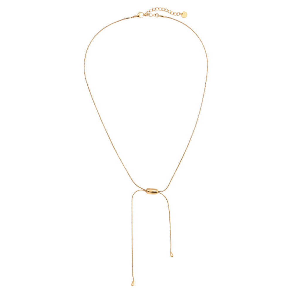 42cm Bean With Chain Edelstahl Halskette         