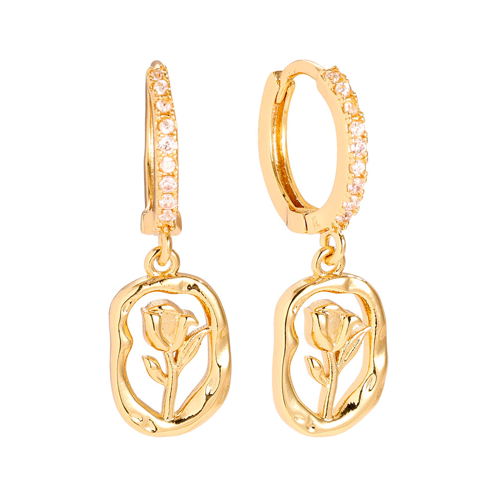 27mm Rose Print Vergoldete Ohrringe      