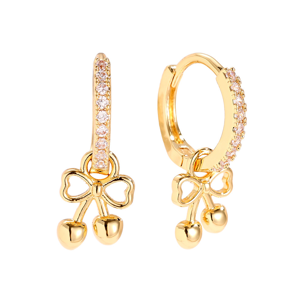 21mm Diamond Hoop With Cherry Vergoldete Ohrringe       