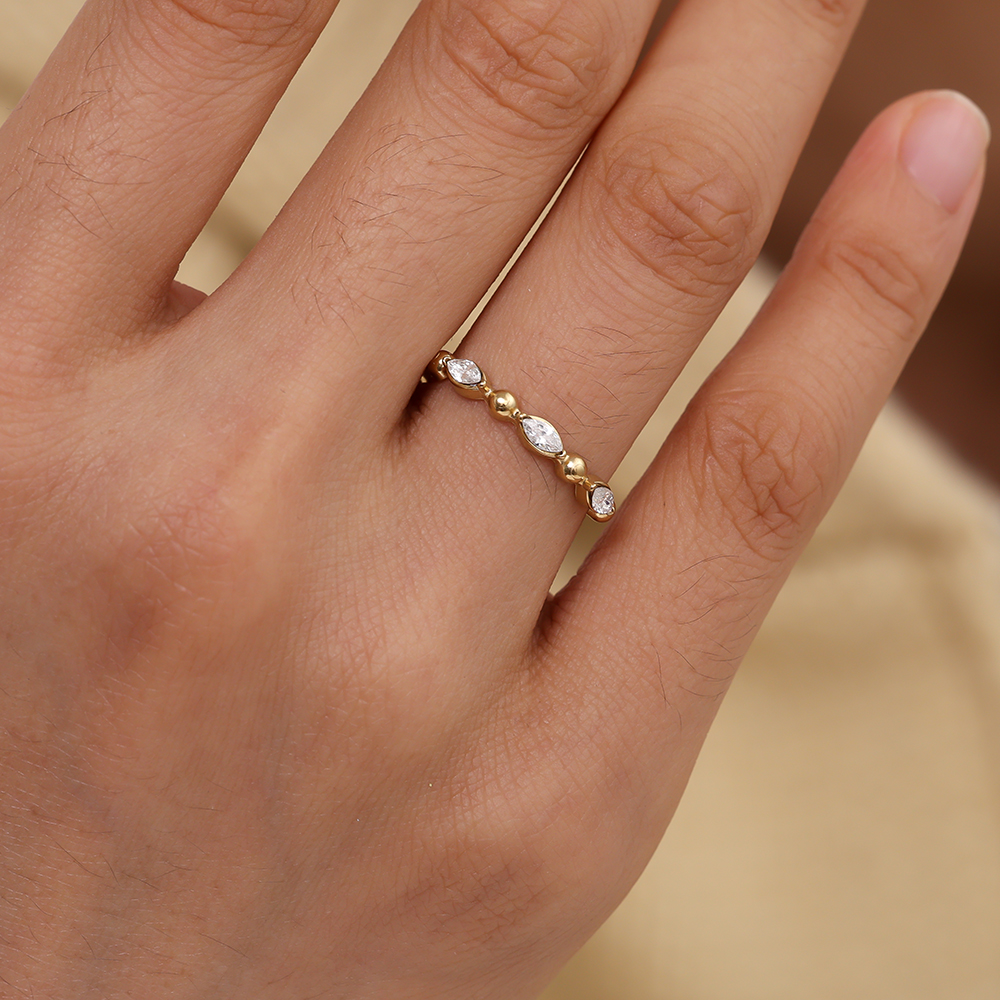 Some Diamonds Edelstahl Ring    