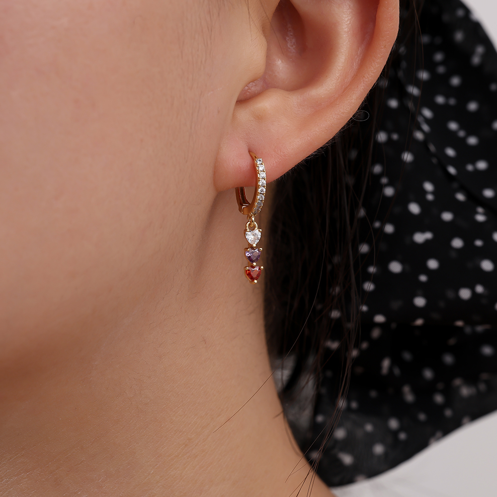 26mm Various Color Heart Vergoldete Ohrringe     