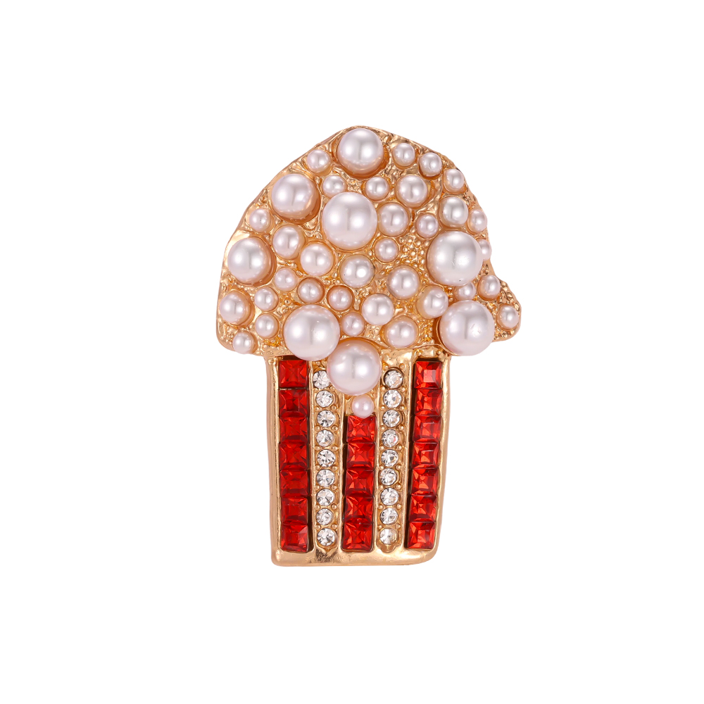 5cm Perlen Popcorn Brosche   