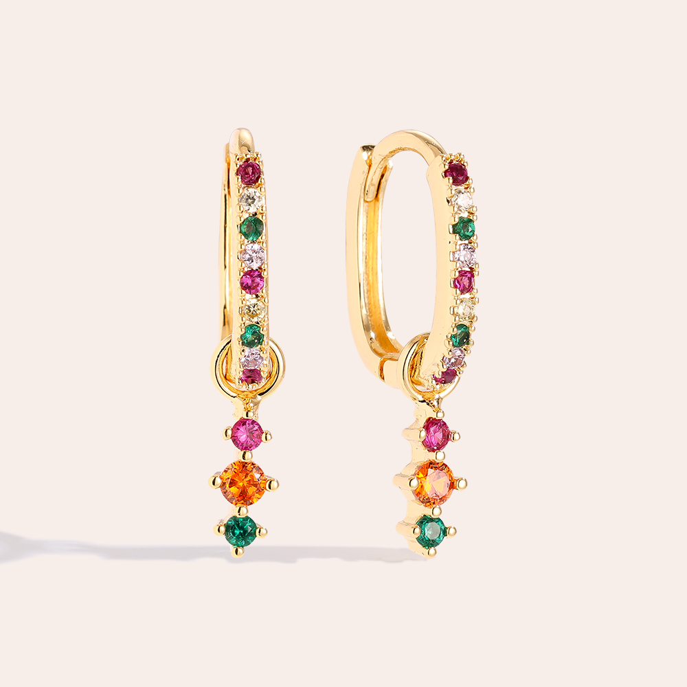 2.4cm Various Diamond Vergoldete Ohrringe        