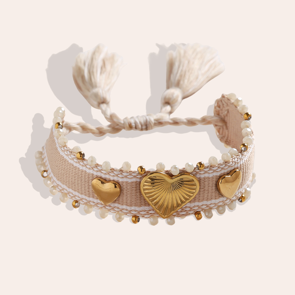 Herz auf einem Polyesterbeutel Edelstahl Armband   