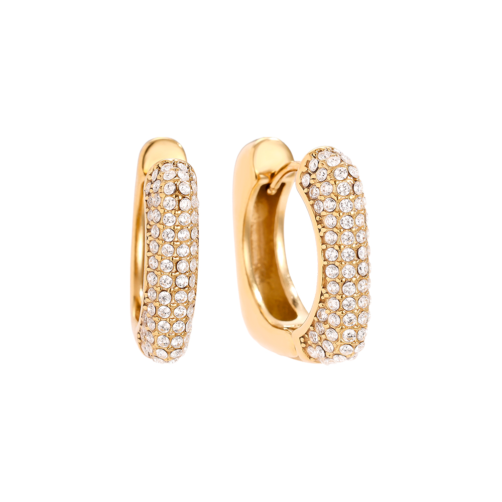 2cm Diamond Cube Hoop Edelstahl Ohrringe    