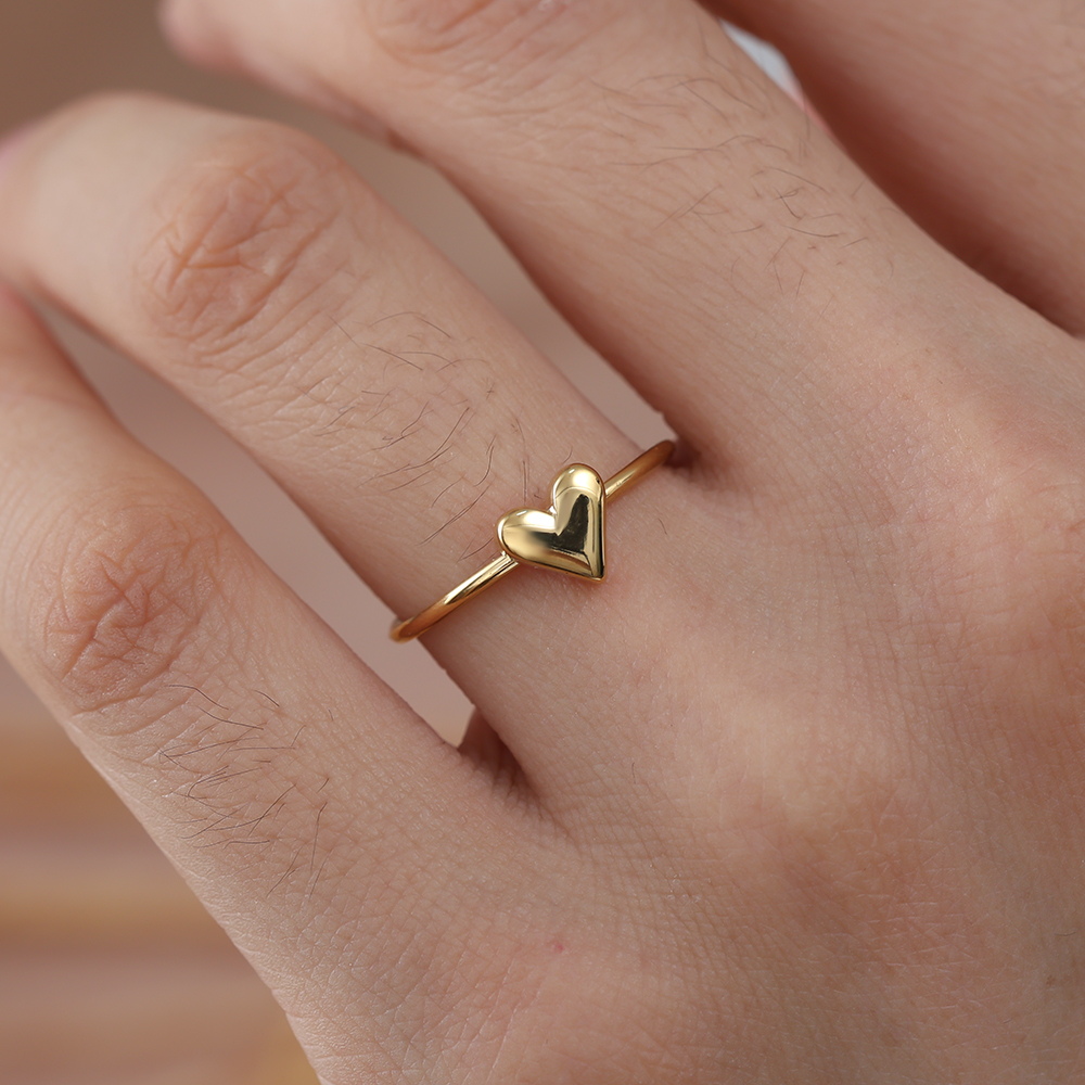 Edelstahl Ring Simple Heart