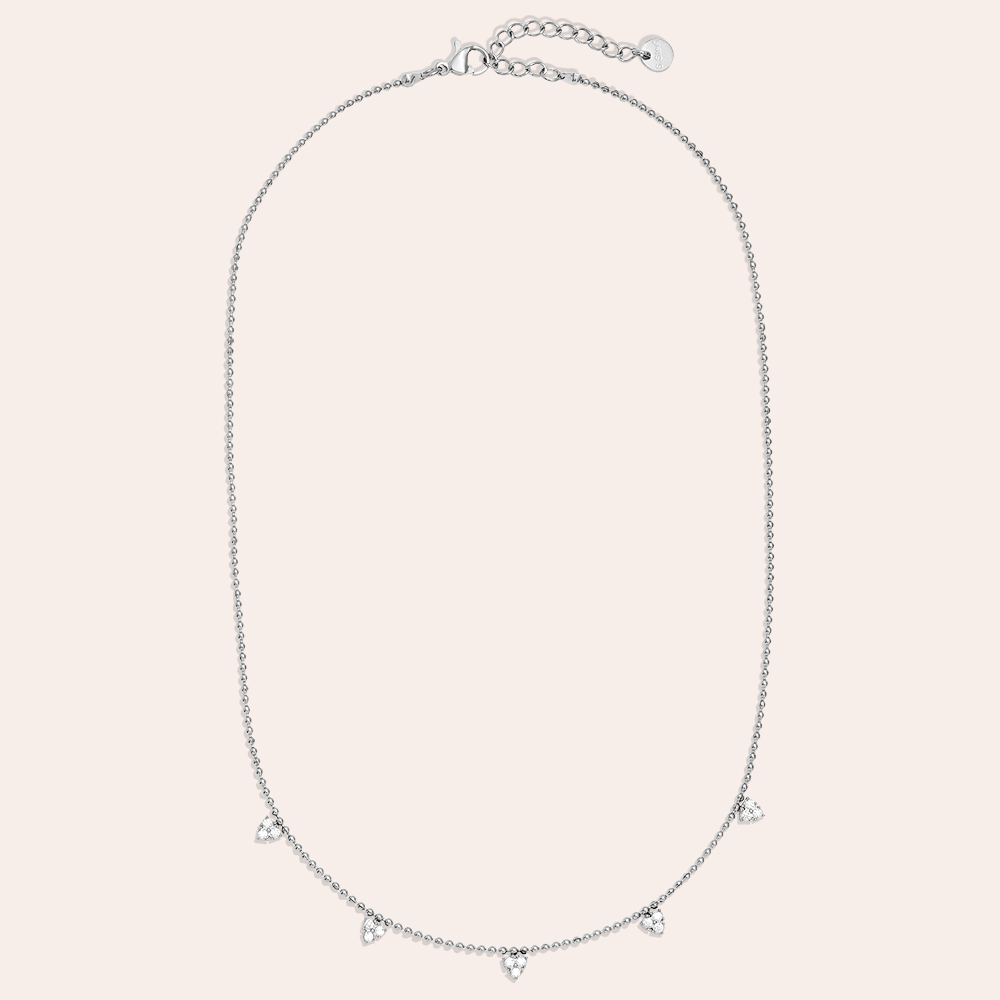 Edelstahl Halskette 39cm Diamond Dots
