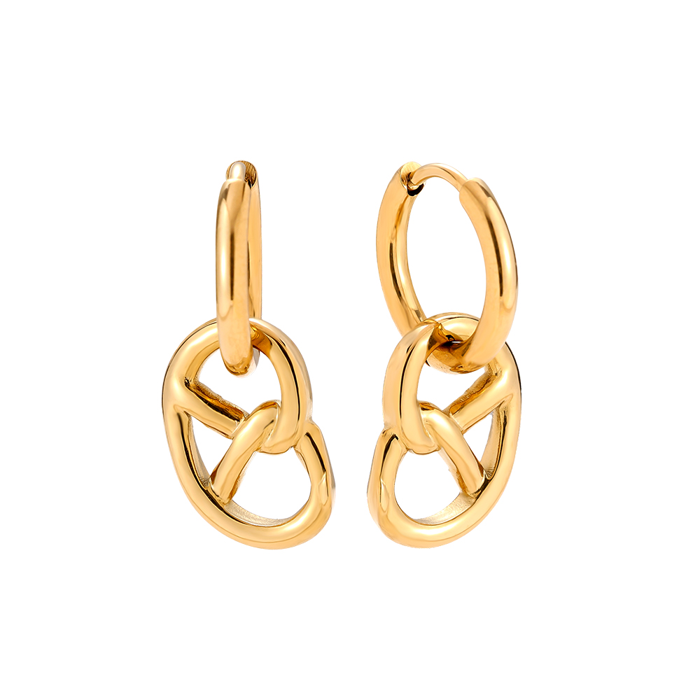 2.5cm Pretzel Edelstahl Ohrringe
