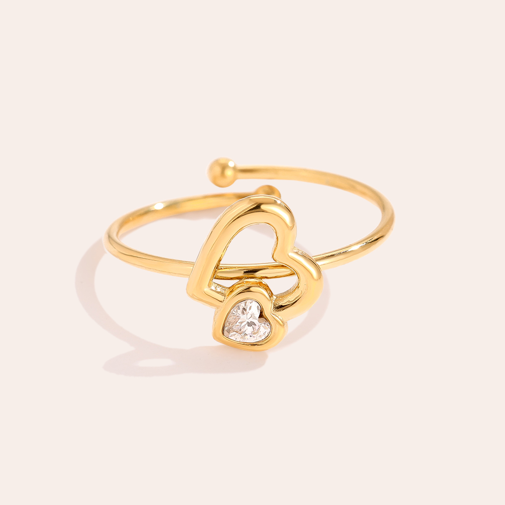 Sweet Hearts Edelstahl Ring          