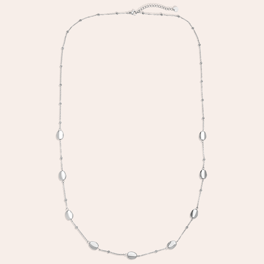 Edelstahl Halskette 80cm Uneven Oval Chain