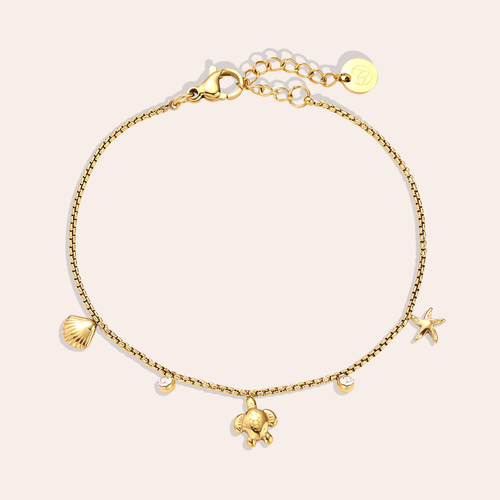 17cm Mini Sea Life And Diamond Edelstahl Armkette 