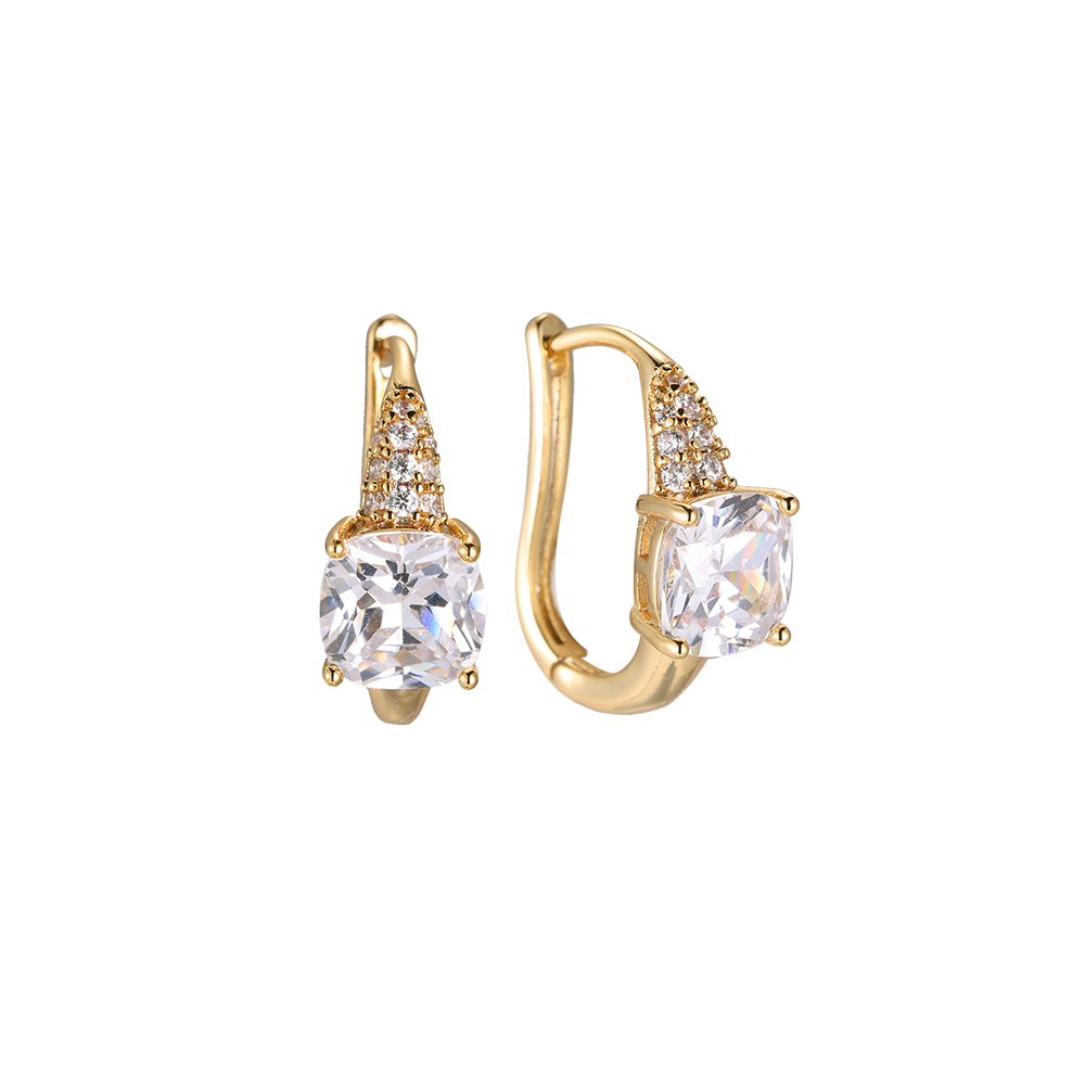 Pixelated Teardrop Diamond Vergoldete Creole