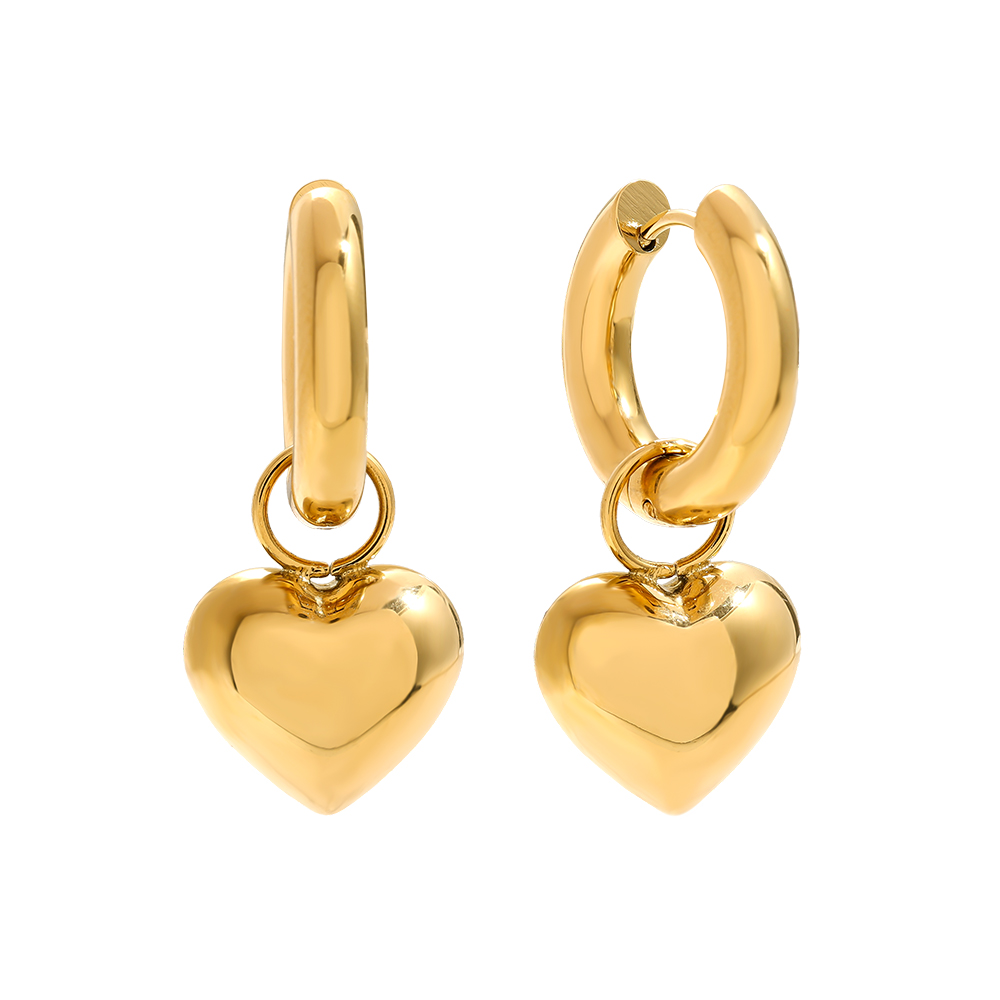 33.7mm Bright Heart Edelstahl Ohrringe   