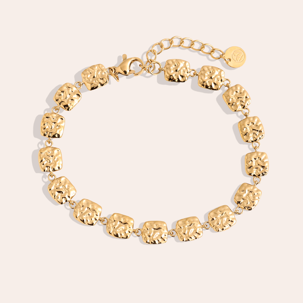 17cm unregelmäßige Quadrate Edelstahl Armband     