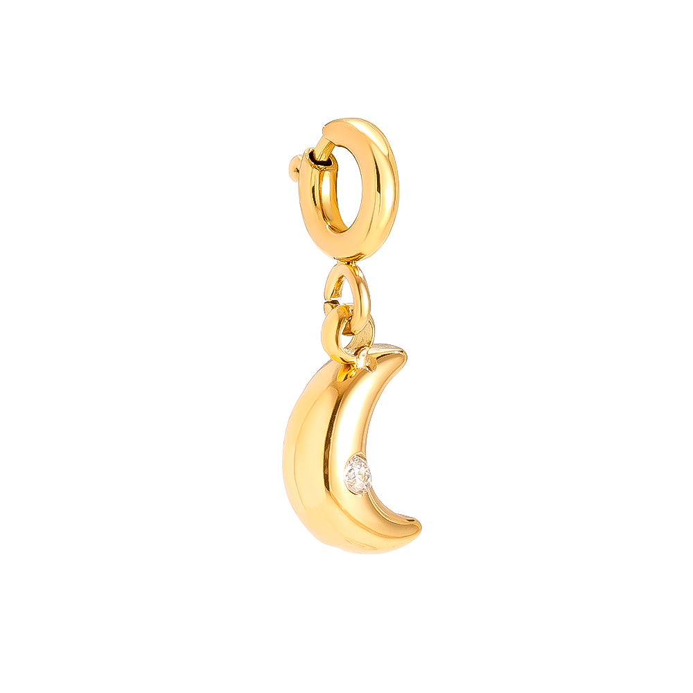 1cm Spring Clasp Moon Edelstahl Pendant       