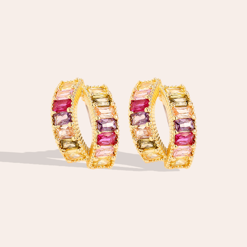 15mm Fancy Color Vergoldete Ohrringe      