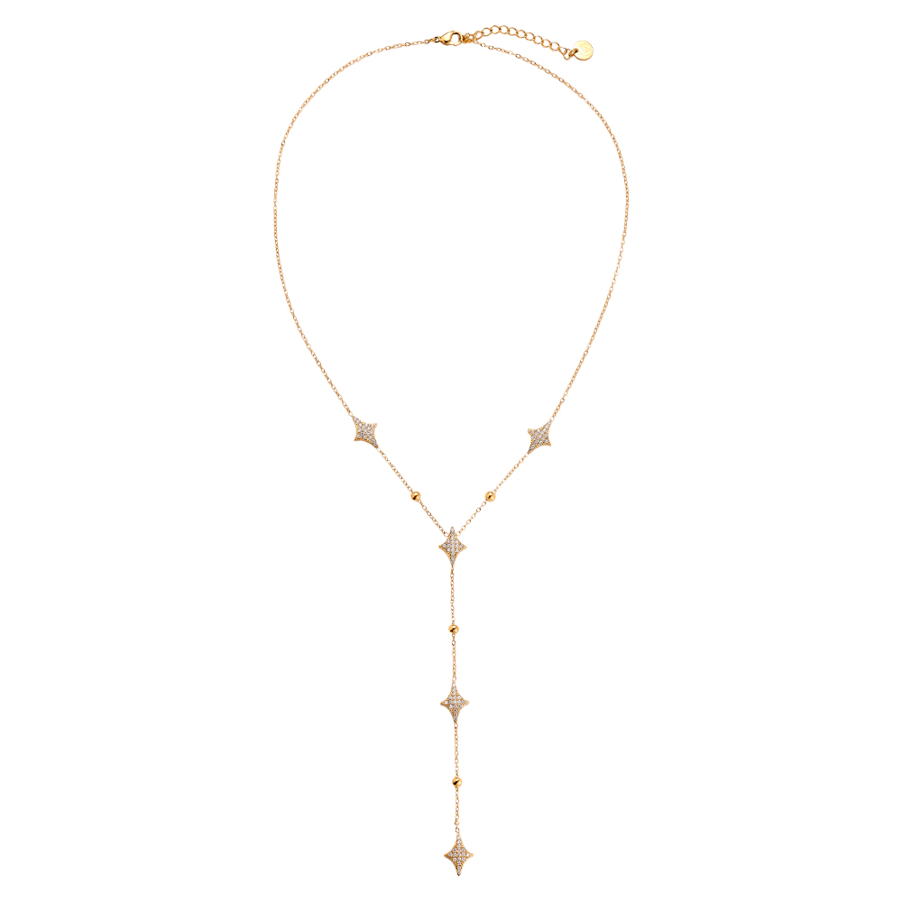Edelstahl Halskette 38cm Nice Diamond Shape