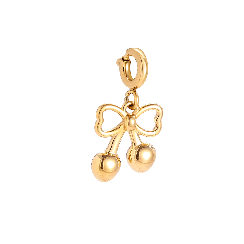 12mm Spring Clasp Cute Cherry Edelstahl Pendant  