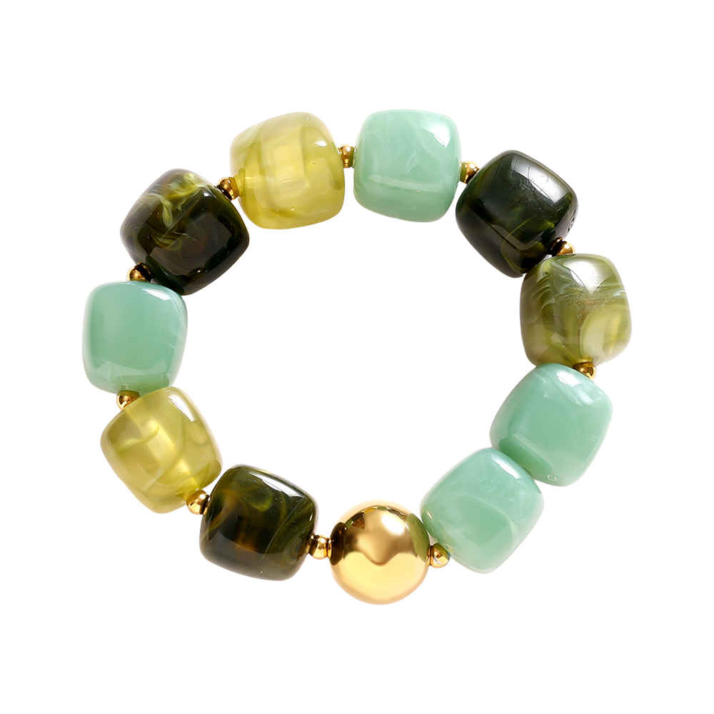18cm Various Color Chunky Beaded Edelstahl Armreif   