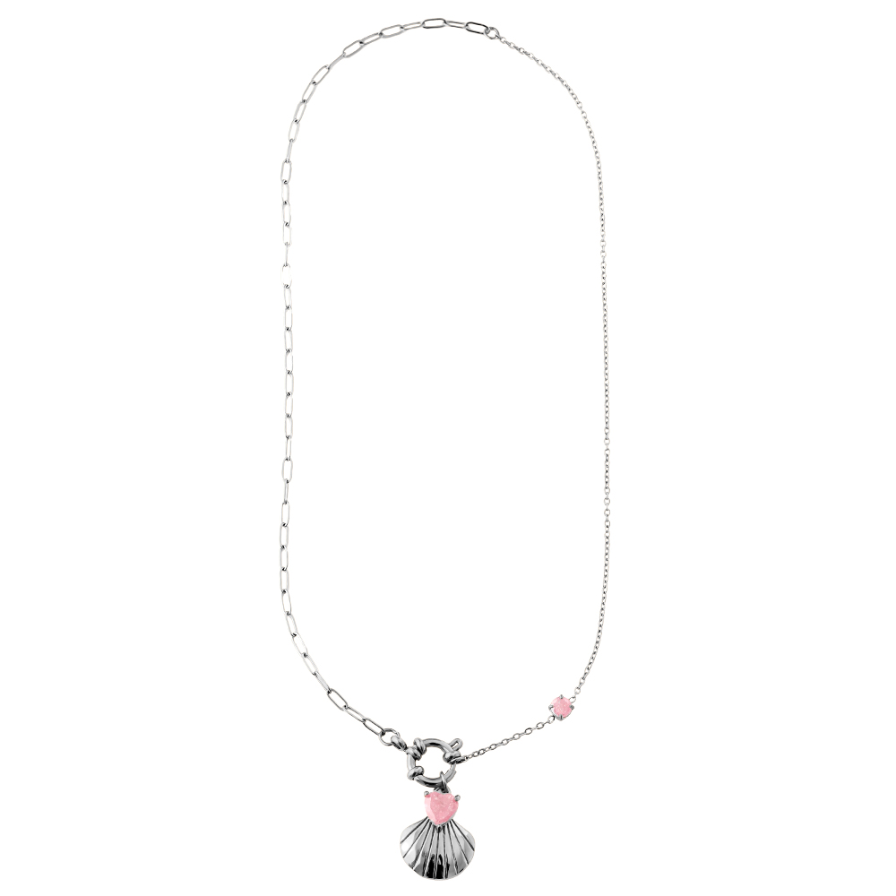 43cm Diamond Shell Edelstahl Halskette